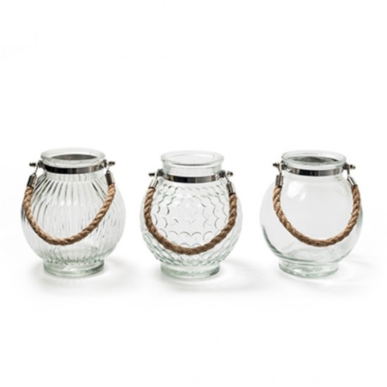 Laterne 1 aus "Trio" Hängelaterne Glasvase Höhe 17 cm Ø 15 cm