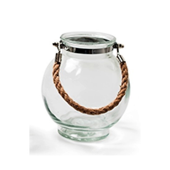 Glas Deko für Rostdeko Laterne 1 aus "Trio" Hängelaterne Glasvase Höhe 17 cm Ø 15 cm