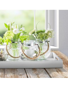 Glas Deko für Rostdeko Laterne 1 aus "Trio" Hängelaterne Glasvase Höhe 17 cm Ø 15 cm 2