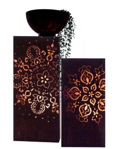 Edelrost Säule "Mandala", rechteckig, Höhe 123 cm, gelasertes Motiv auf einer Seite