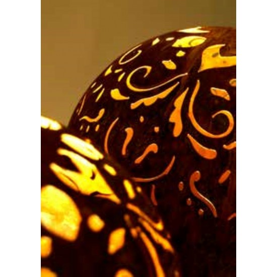 Edelrost Metall Kugel "Mandala", Durchmesser 40cm indische Gartende aus Rost