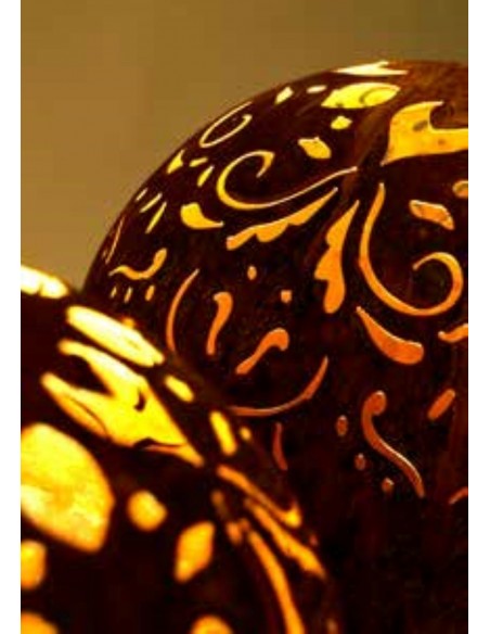 Edelrost Metall Kugel "Mandala", Durchmesser 40cm indische Gartende aus Rost