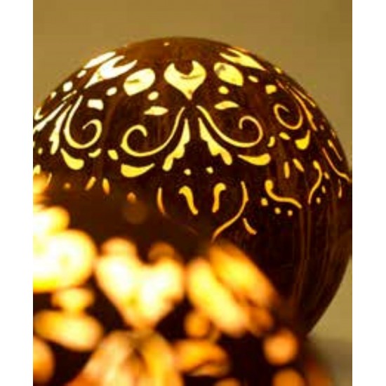 Edelrost Metall Kugel "Mandala", Durchmesser 40cm indische Gartende aus Rost
