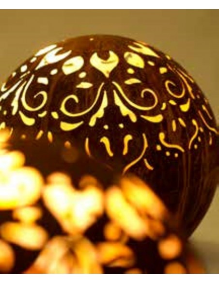 Edelrost Metall Kugel "Mandala", Durchmesser 40cm indische Gartende aus Rost