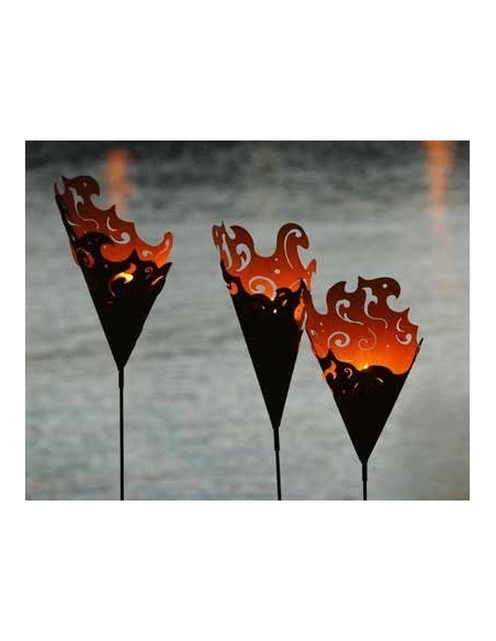 Edelrost Deko Barock Cono Tüte zum Stecken ca. 50cm hoch