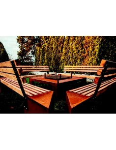 Grillstellen + große Gartengrills Friendship Bank für Feuerstelle, Höhe 77cm Länge 250 cm 
Höhe 77 cm
Länge 250 cm
Tiefe 34 c 2