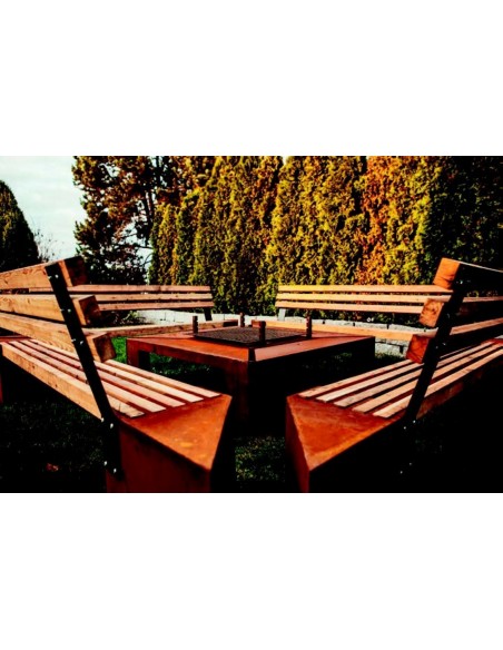 Friendship Bank für Feuerstelle, Höhe 77cm Länge 250 cm