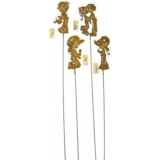 Edelrost Stecker Set "Sarah Kay" 20 cm hoch  4er Set Mädchen 