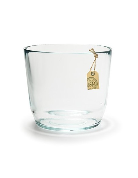 Eco Glastopf Vince Höhe 16,5 cm Deko Glas Blumenvase aus nachhaltigem Glas Recyclingdeko