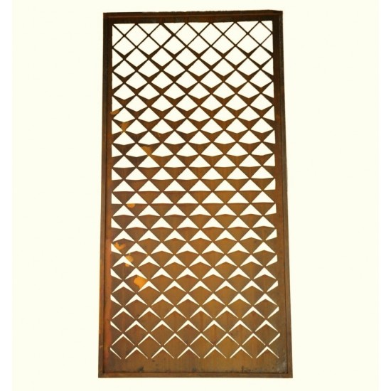 Sichtschutzwände Rost 'Geometrisch' Paravent und Raumteiler aus Metall rostig