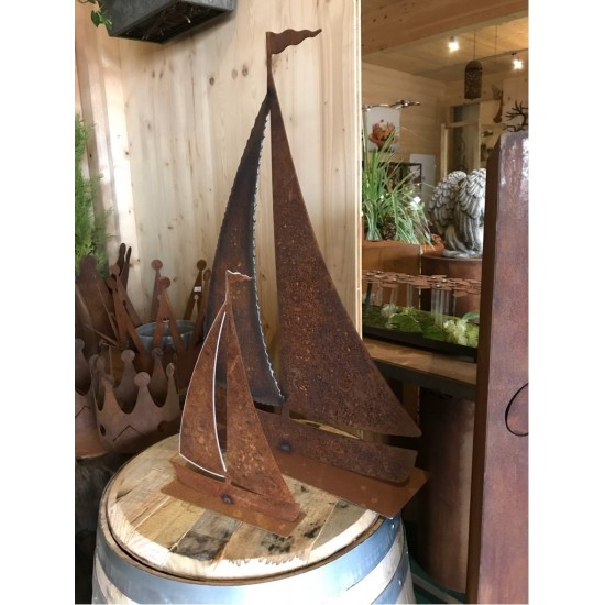 Edelrost Deko Segelschiff Schiffchen aus Metall für Garten holzschiffchen dekoration