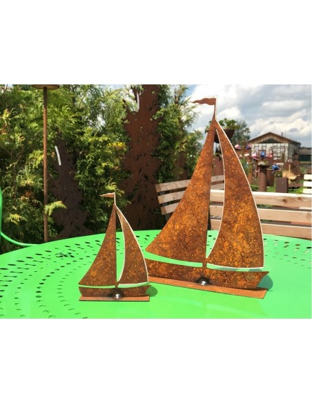 Edelrost Deko Segelschiff Schiffchen aus Metall für Garten holzschiffchen dekoration