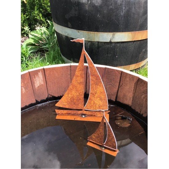 Edelrost Deko Segelschiff Schiffchen aus Metall für Garten holzschiffchen dekoration