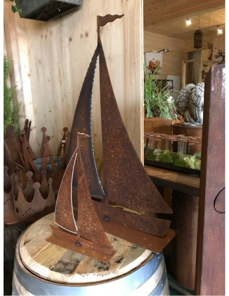 Rostdeko Segel Schiff als maritime Gartendeko Rost günstig kaufen