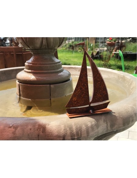 Deko Segelschiff edelrost 15 cm hoch Schiffchen maritime Deko aus Metall