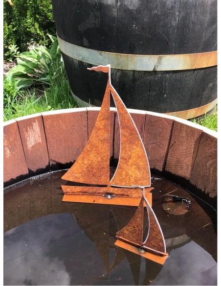 Deko Segelschiff edelrost 15 cm hoch Schiffchen maritime Deko aus Metall