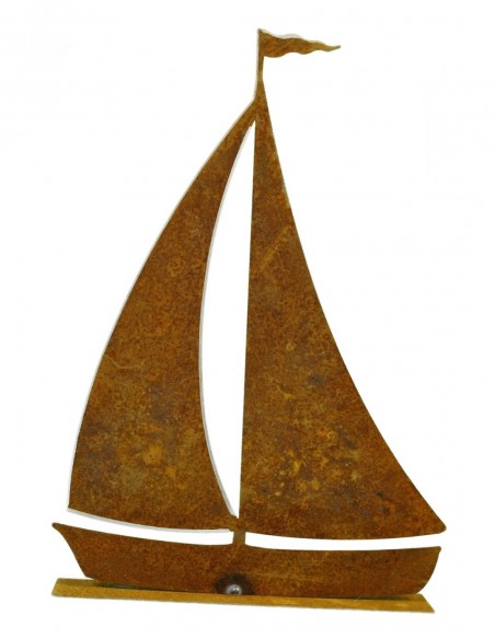 Rostdeko Schiff Als Geschenkidee für Segler | Mitbringsel für Freunde | Tischdeko Schiff aus Metall