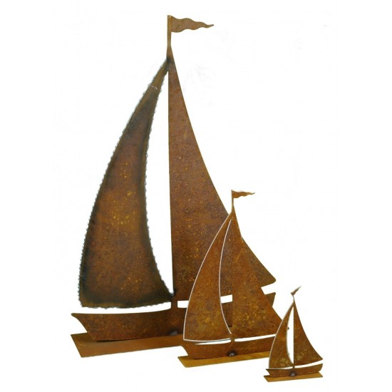 Rostdeko Schiff Als Geschenkidee für Segler | Mitbringsel für Freunde | Tischdeko Schiff aus Metall