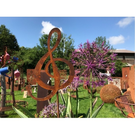 Edelrost Notenschlüssel zum Stecken Aussgefallene Geschenkidee für Musiker Musikant und Dirigent: 