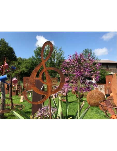 Edelrost Notenschlüssel zum Stecken Aussgefallene Geschenkidee für Musiker Musikant und Dirigent: 