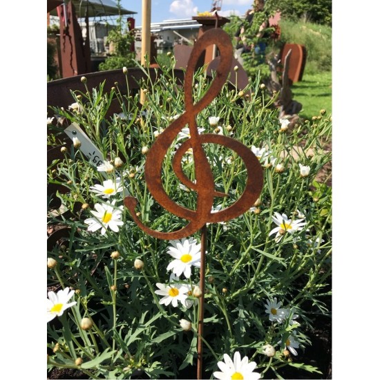 Edelrost Notenschlüssel zum Stecken Aussgefallene Geschenkidee für Musiker Musikant und Dirigent: 