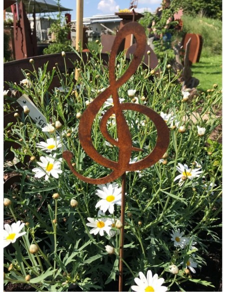 Edelrost Notenschlüssel zum Stecken Aussgefallene Geschenkidee für Musiker Musikant und Dirigent: 