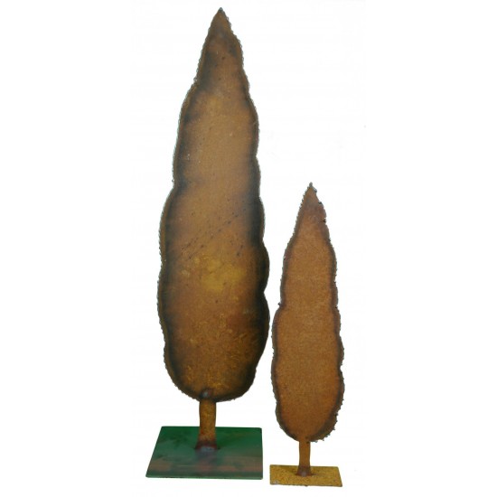 Edelrost Zypesse mit Schweißrand auf Platte Rost Metall Baum Deko Gartendeko Geschenk Blumenbeet