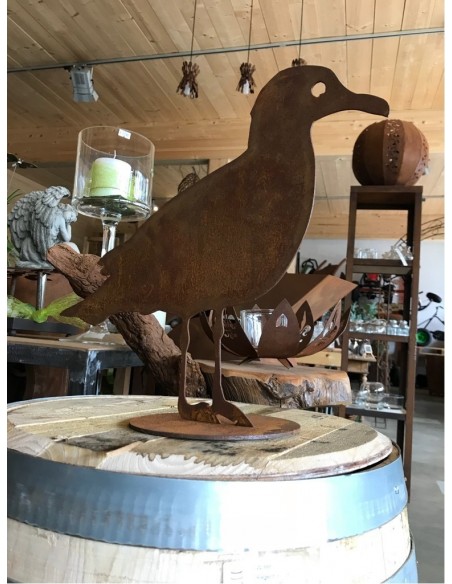 Edelrost Deko Möwe aus Metall Gartenfiguren Rost Moe40