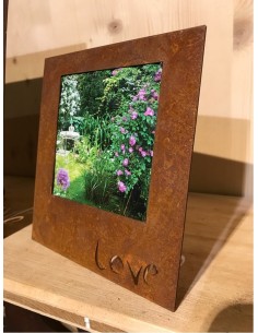 Edelrost Bilderrahmen Love stehend Gr. S  rostiges Metall Fotorahmen rostiges Metall Deko Fotos 2