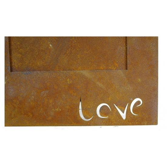 Edelrost Bilderrahmen Love stehend Gr. M rostiges Metall Fotorahmen rostiges Metall Deko Fotos