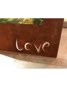 Edelrost Bilderrahmen Love stehend Gr. L rostiges Metall Fotorahmen rostiges Metall Deko Fotos 2