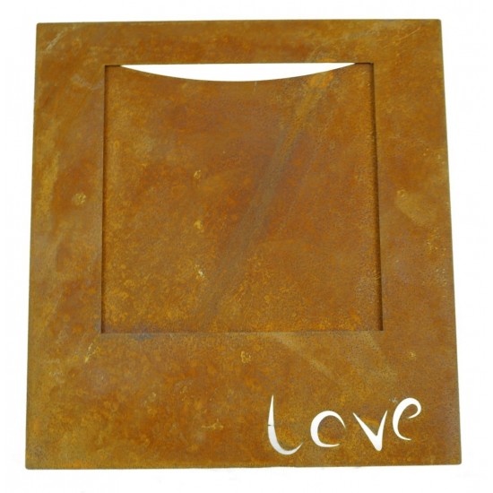 Edelrost Bilderrahmen Love zum Hängen Gr. S Höhe 16  x Breite 14 cm