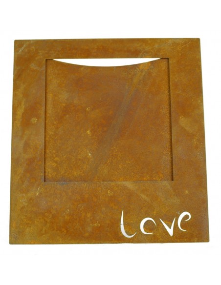 Edelrost Bilderrahmen Love zum Hängen Gr. S Höhe 16  x Breite 14 cm