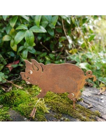 Rost Metallsatz Glücks Schwein Glücksbringer Rostschwein 