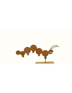 Edelrost Metallsatz Raupe klein- Garten Wurm als Baumstecker, zum Einschrauben rostig Rost Metall