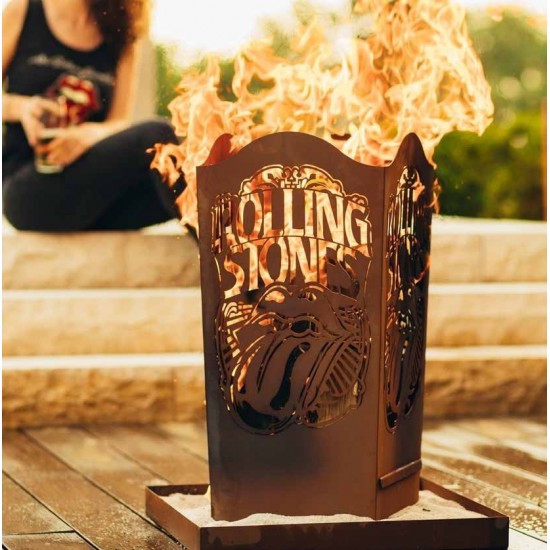 Feuerkorb ROLLING STONES Fanartikel Edelrost Rostdeko rostig Metall Gartendeko Rockband