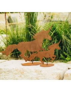 Edelrost Einhorn - Fairy - auf Platte klein Höhe 34 cm 2