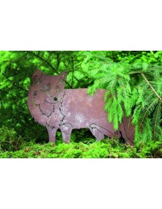 Edelrost Fuchs auf Stab Gartendeko Waldtier rostig Metall