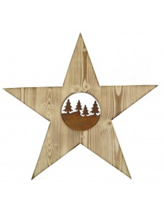 Stern Martin aus Holz mit Rost Tannen  Holzdeko Wanddeko Weihnachtsdeko Dekoschild