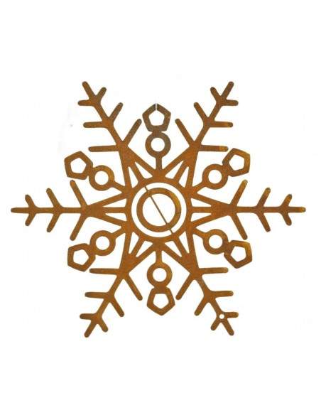 Edelrost Schneekristall klein als Christbaumschmuck rostig Rost Weihnachtsdeko Schneeflocke