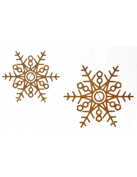 Edelrost Schneekristall klein als Christbaumschmuck rostig Rost Weihnachtsdeko Schneeflocke