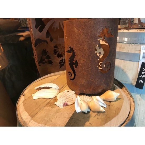 maritimes Windlicht mit Seepferdchen maritime Deko für Garten