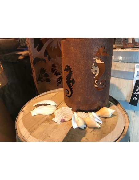 maritimes Windlicht mit Seepferdchen maritime Deko für Garten