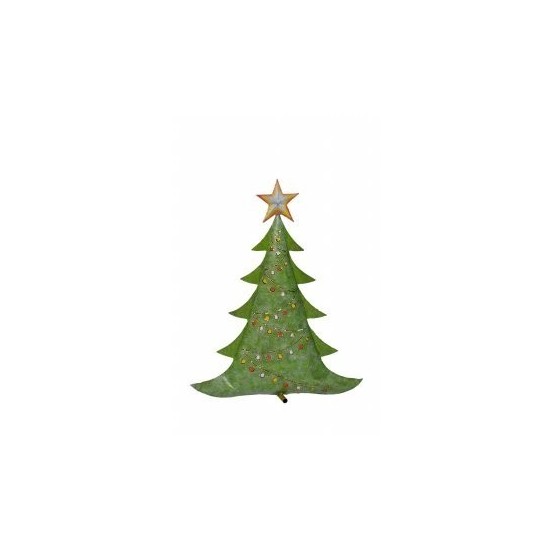 Metall Tannenbaum klein hellgrün 40x28x10 cm