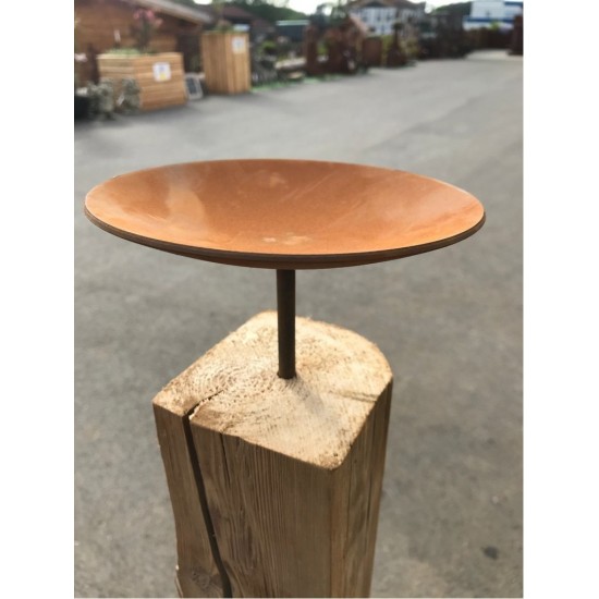 Kerzenteller XXL flach aus 2 mm Stahlö Aus Altholz-Kerzenständer