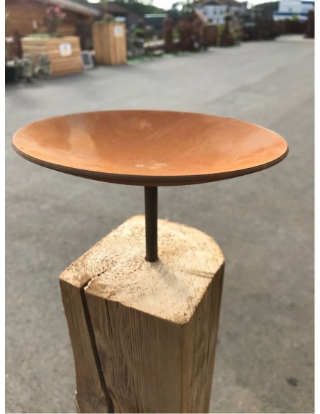 Kerzenteller XXL flach aus 2 mm Stahlö Aus Altholz-Kerzenständer