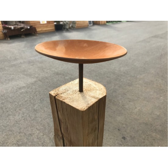 Kerzenteller XXL flach aus 2 mm Stahlö Aus Altholz-Kerzenständer