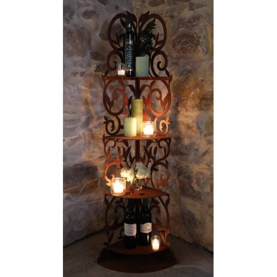 Ranken Eckregal mit 4 Böden aus 3 mm Stahl Höhe 180 cm