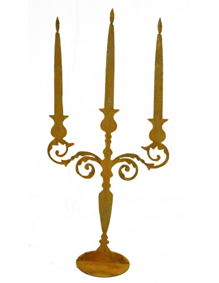 Deko Kerzenleuchter Rost auf Platte Kerzenhalter Metall