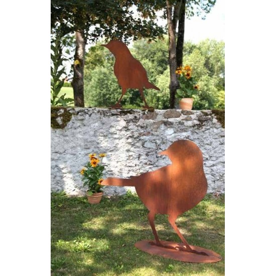 Rost Deko Vogel Amsel "Blackbird" Gartendeko Rost 